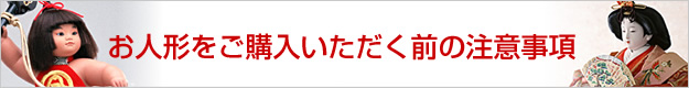 お人形をご購入いただく前の注意事項