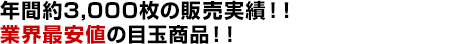 年間約3,000枚の販売実績!業界最安値の目玉商品!