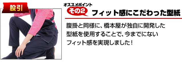 おすすめポイントその２　フィット感にこだわった型紙　