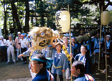 奥澤神社例大祭厄除の大蛇お練り